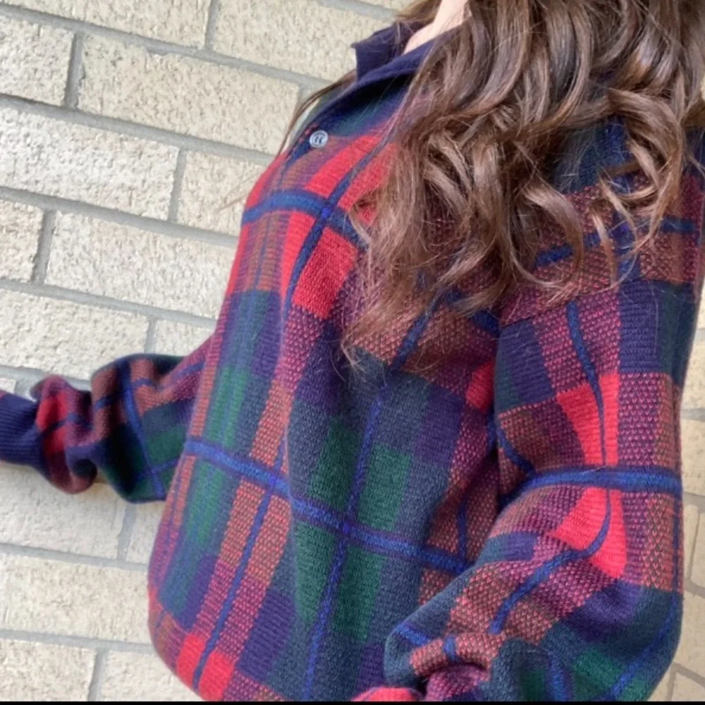 Vintage Plaid Wool Blend Grandpa Sweater - Picture 10 of 10